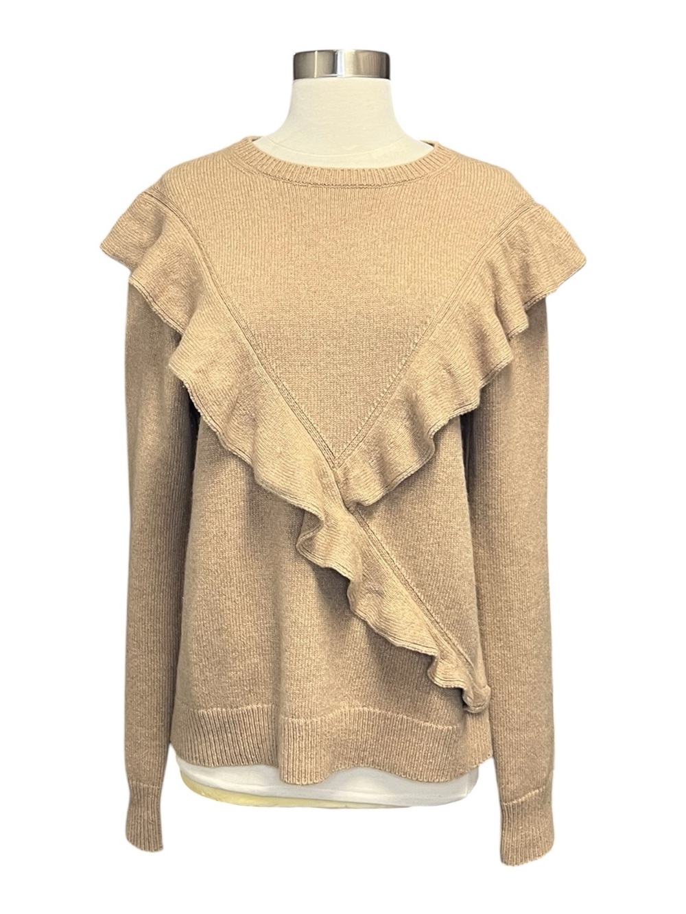 Chloe Ruffle Front Cashmere Sweater